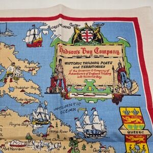 Ulster Tea Towel Multicolor Hudson's Bay Company Canada Map Vintage Linen